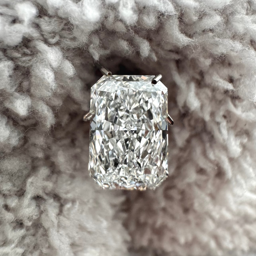 1.93 Carat Radiant Cut Lab-Grown Diamond Near Blanket Texture