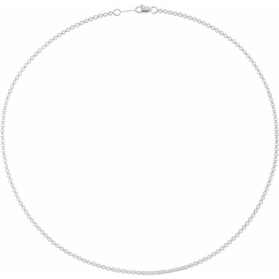 2mm Rolo Chain White Gold