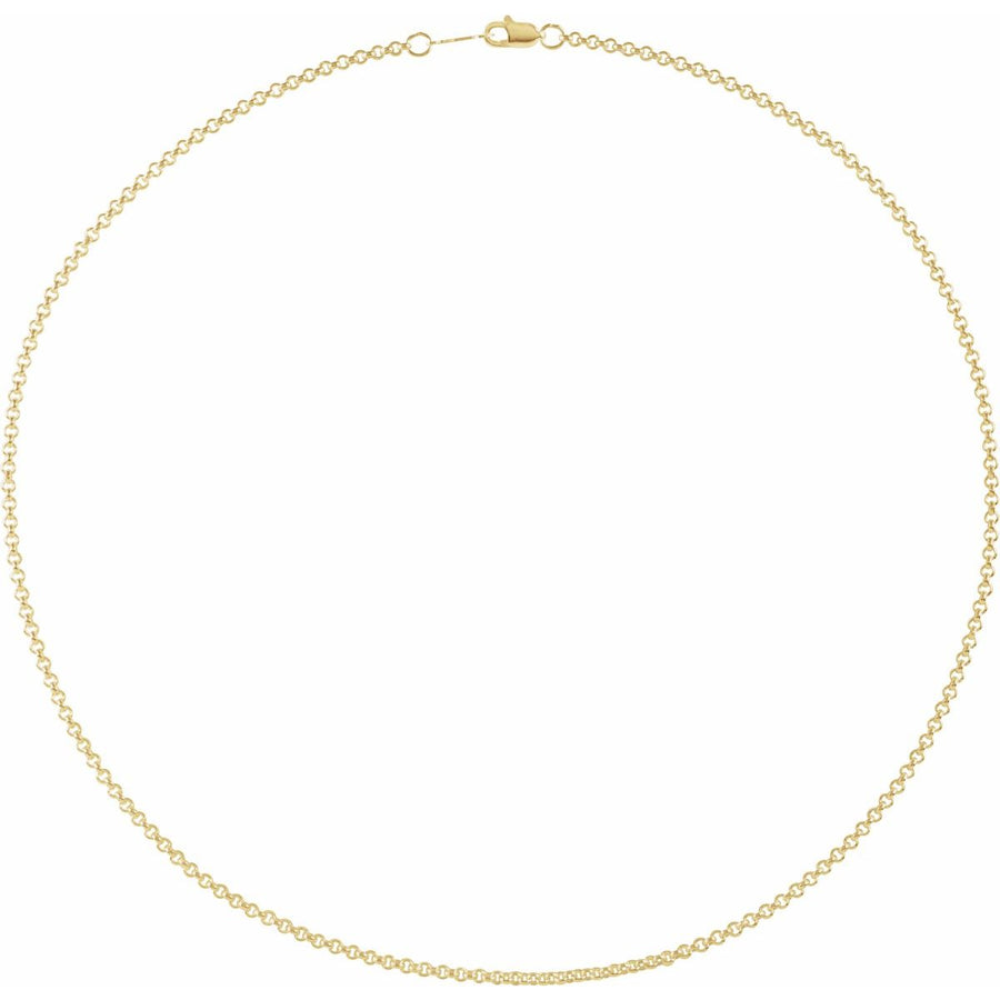 2mm Rolo Chain Yellow Gold