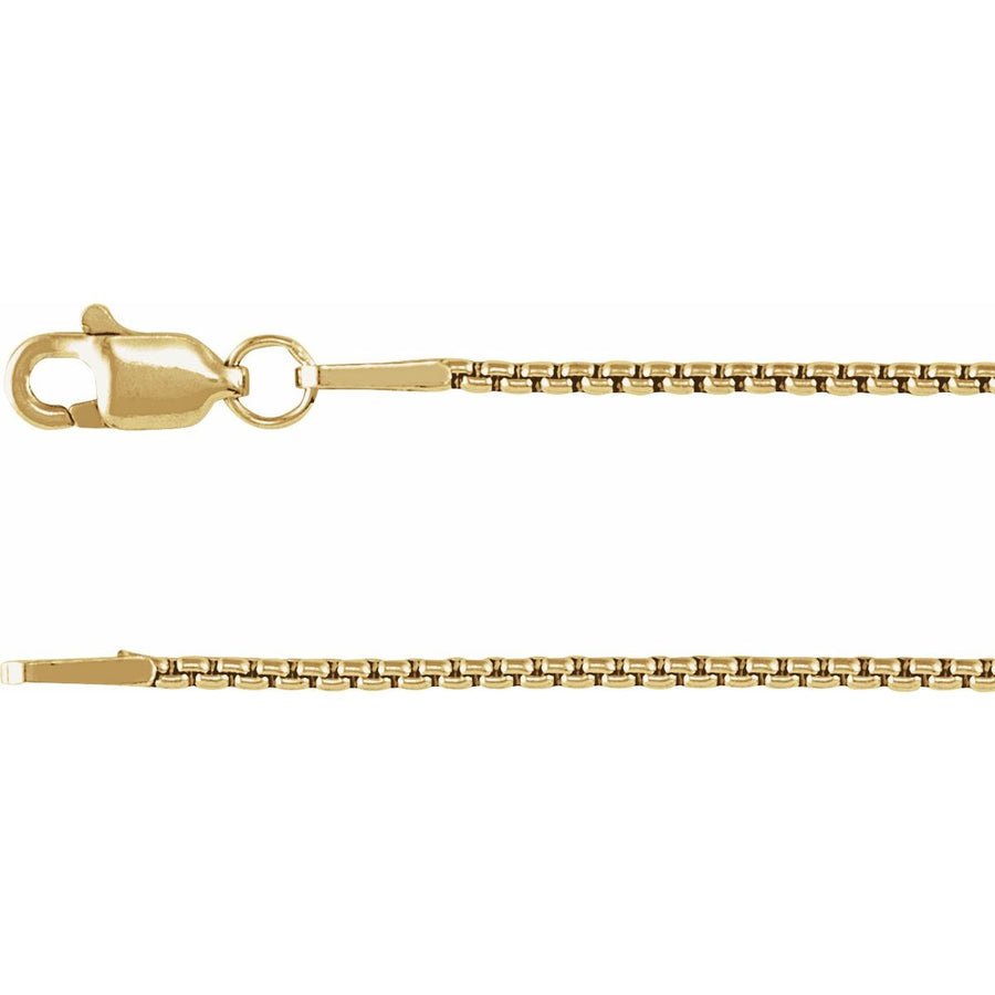1.25mm Box Chain Yellow Gold