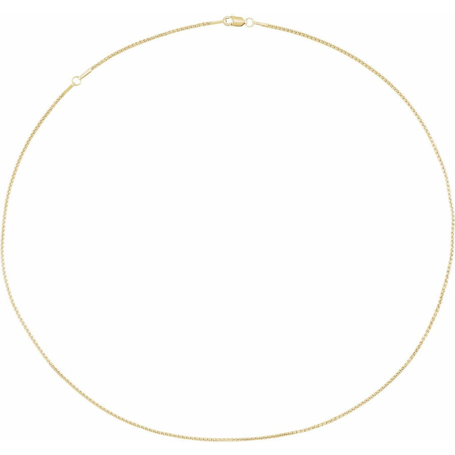 1.25mm Box Chain Yellow Gold