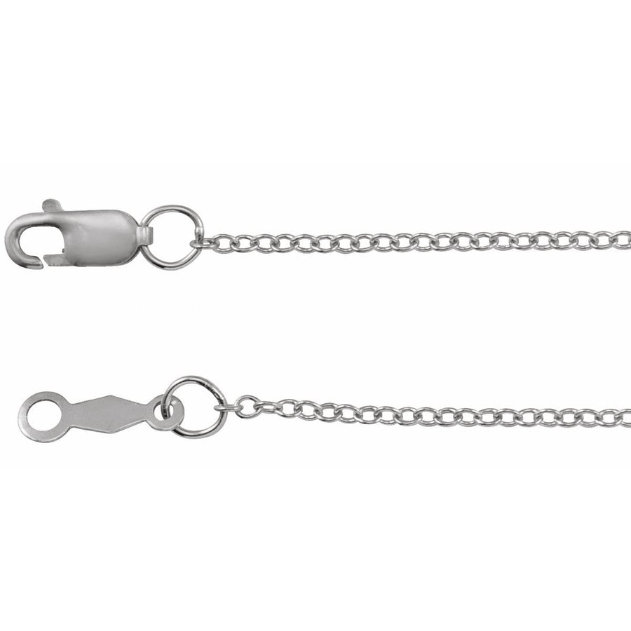 1.3mm Cable Chain White Gold