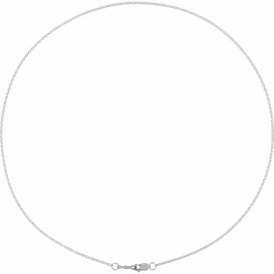 1.3mm Cable Chain White Gold