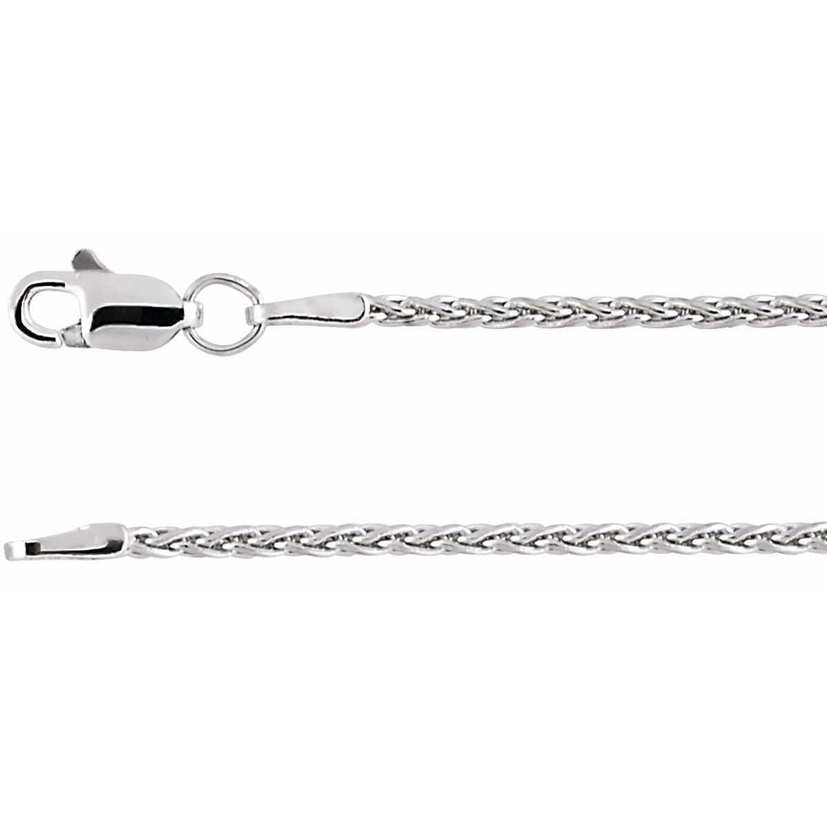 1.5mm Wheat Chain White Gold