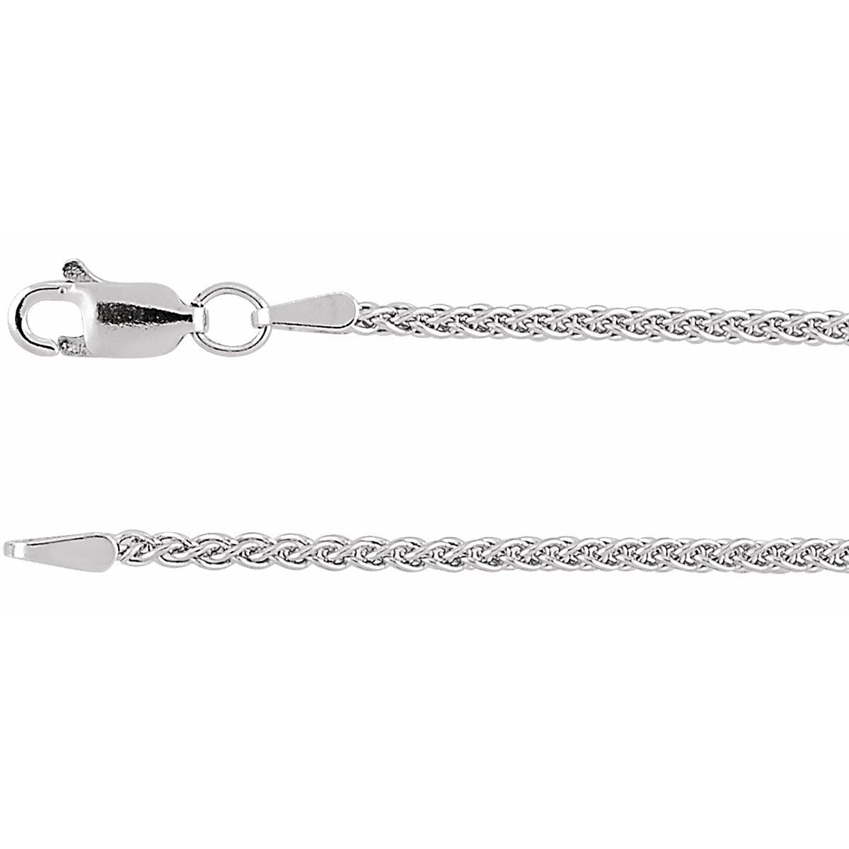 1.8mm Wheat Chain White Gold