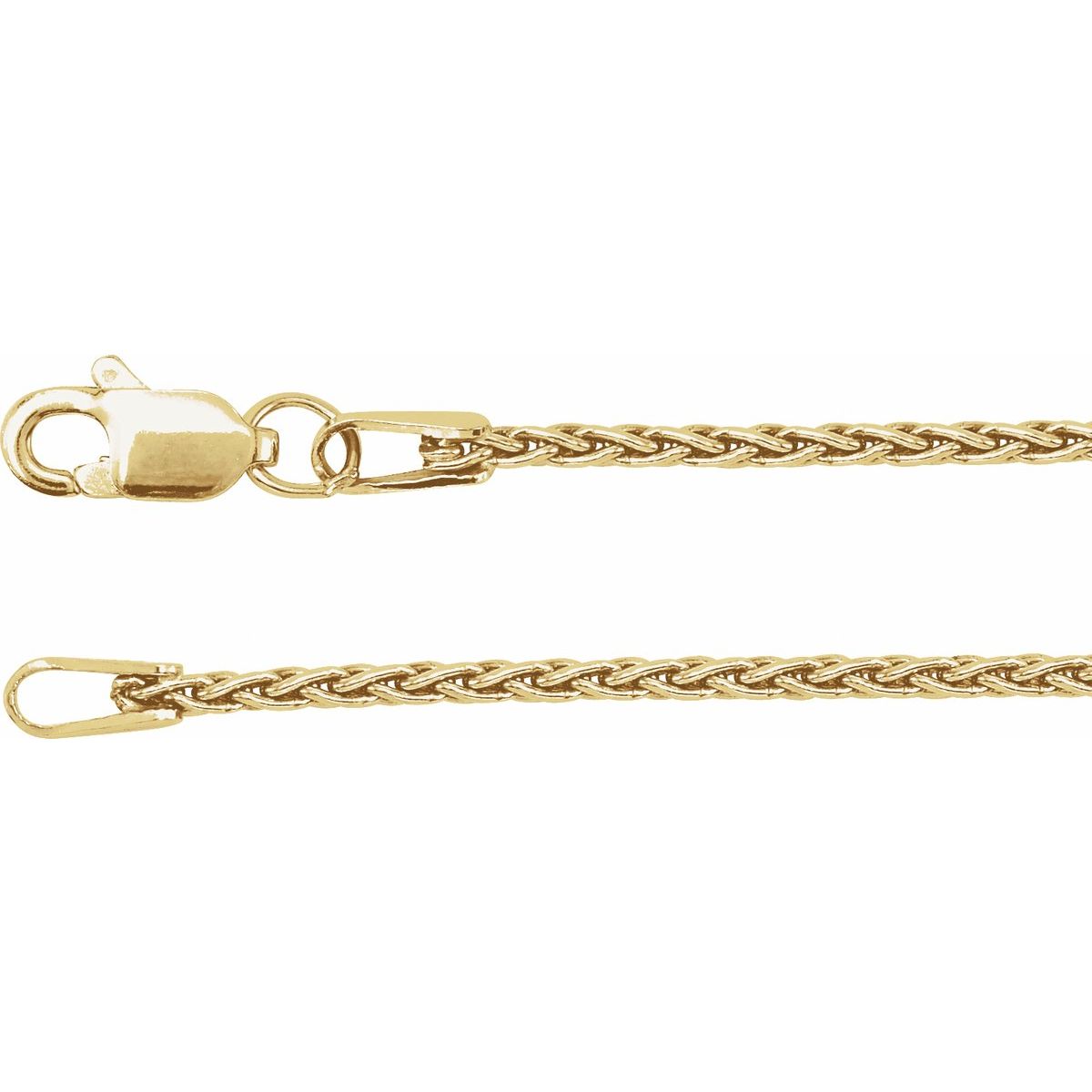 1.25mm Wheat Chain Yellow Gold