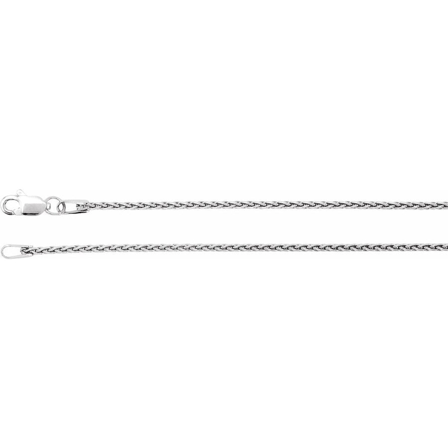 1.25mm Wheat Chain White Gold