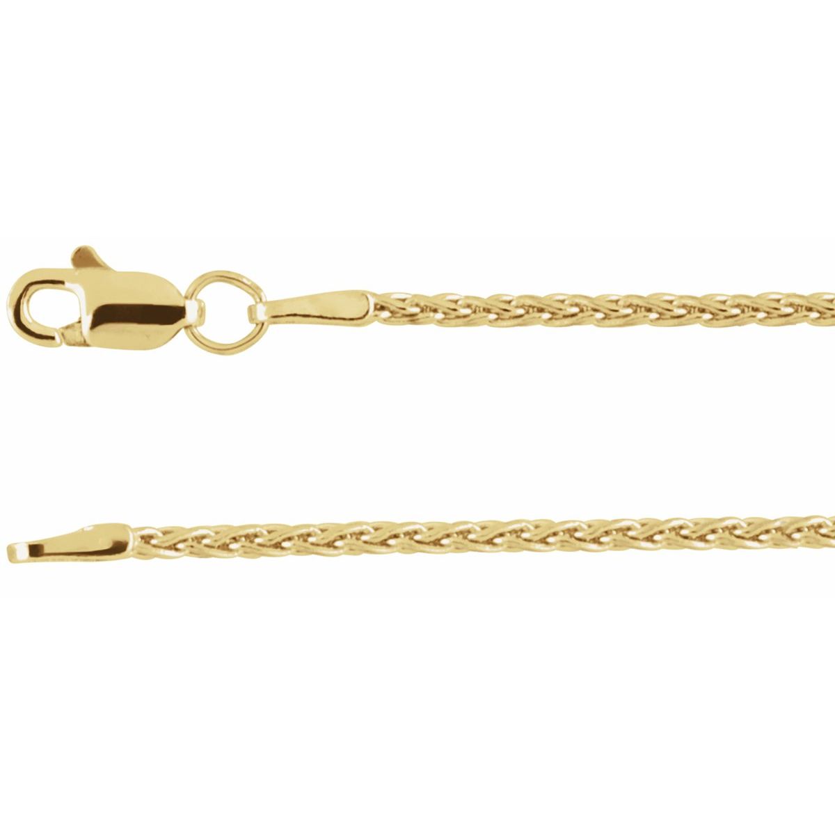 1.5mm Wheat Chain Yellow Gold