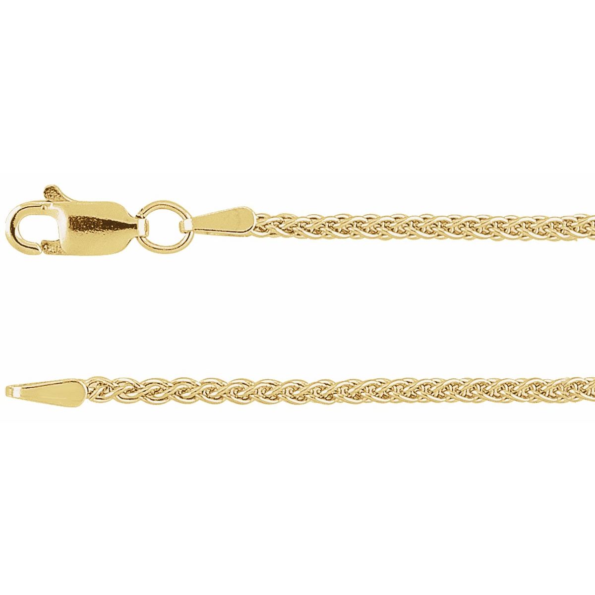 1.8mm Wheat Chain Yellow Gold