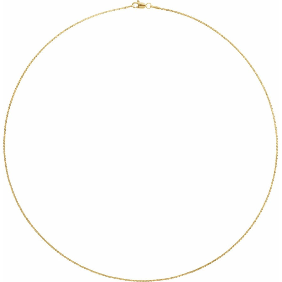 1mm Wheat Chain Yellow Gold