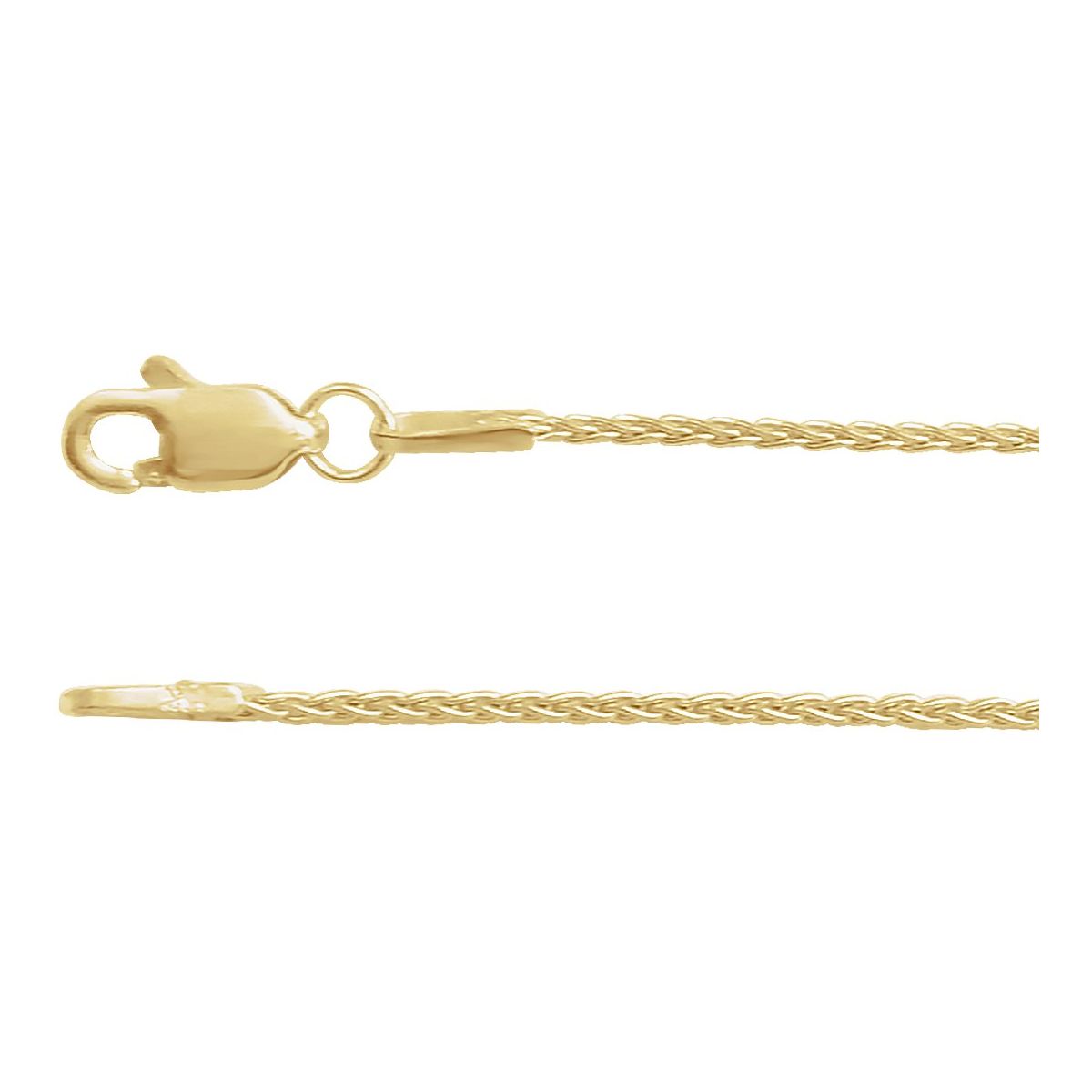 1mm Wheat Chain Yellow Gold