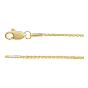 1mm Wheat Chain Yellow Gold