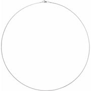 1mm Wheat Chain White Gold