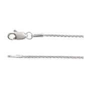 1mm Wheat Chain White Gold