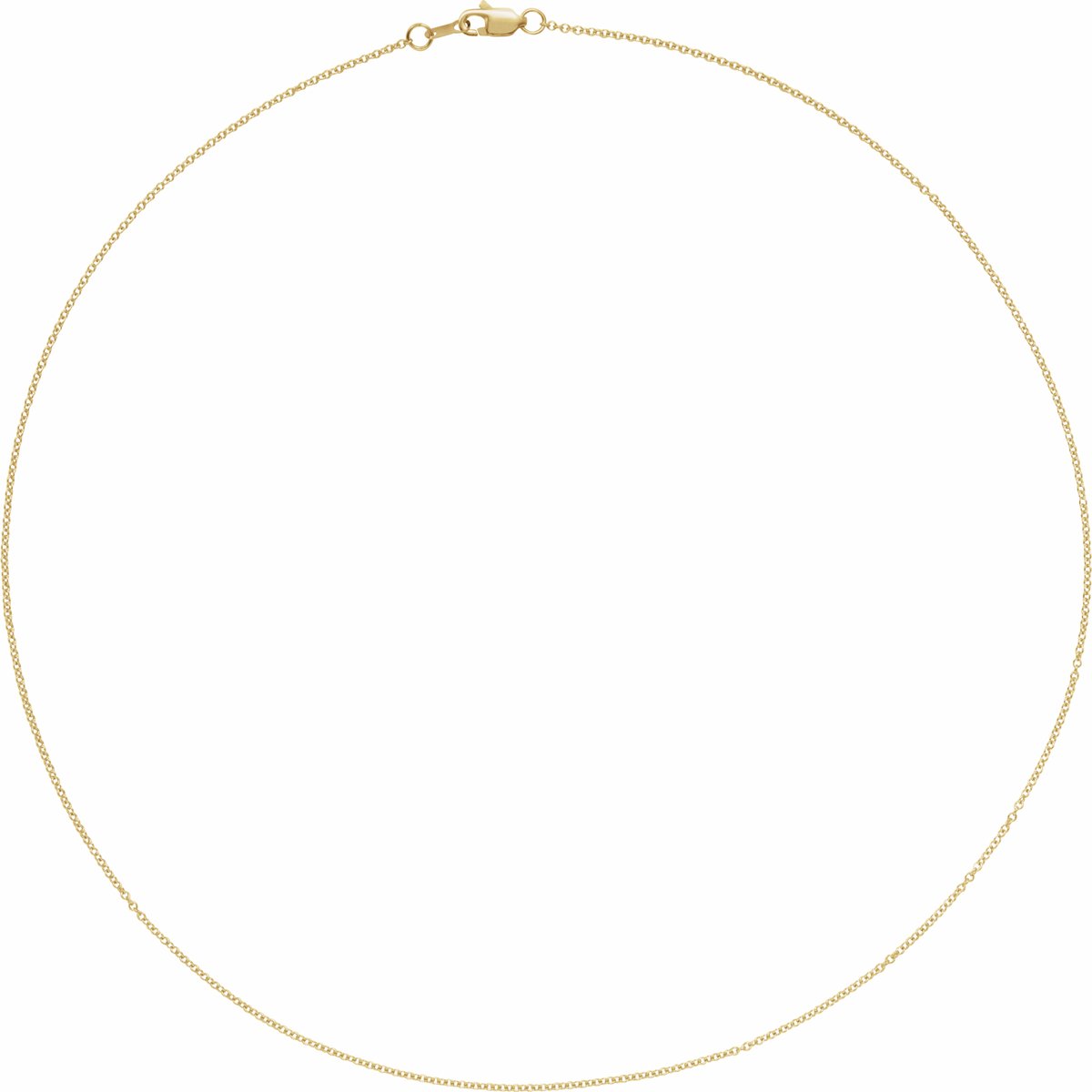 1mm Cable Chain Yellow Gold