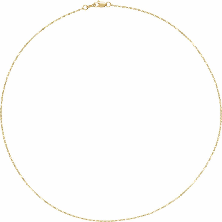 1mm Cable Chain Yellow Gold