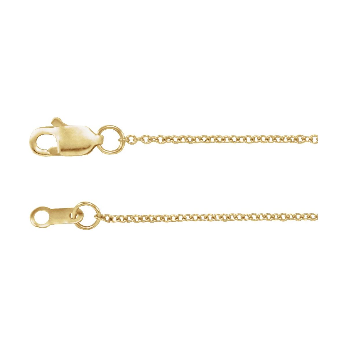 1mm Cable Chain Yellow Gold