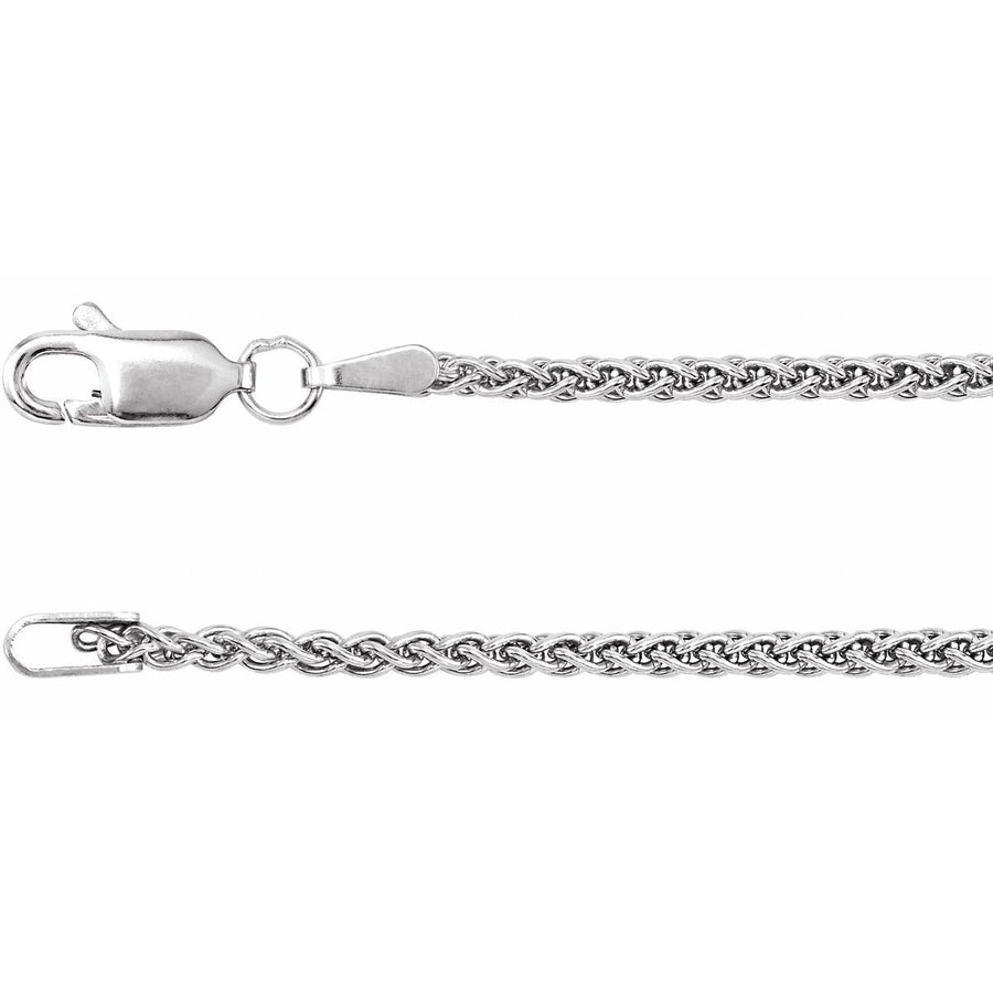 1.8mm Wheat Chain White Gold