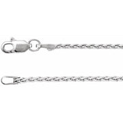 1.5mm Wheat Chain White Gold