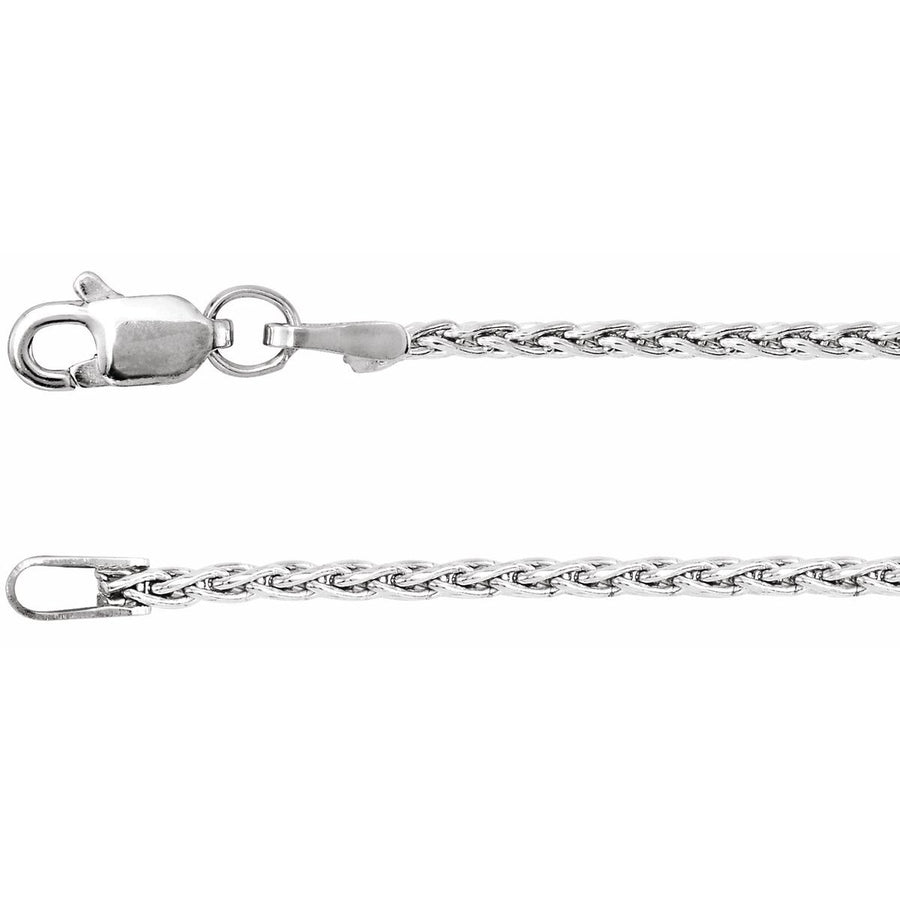 1.5mm Wheat Chain White Gold