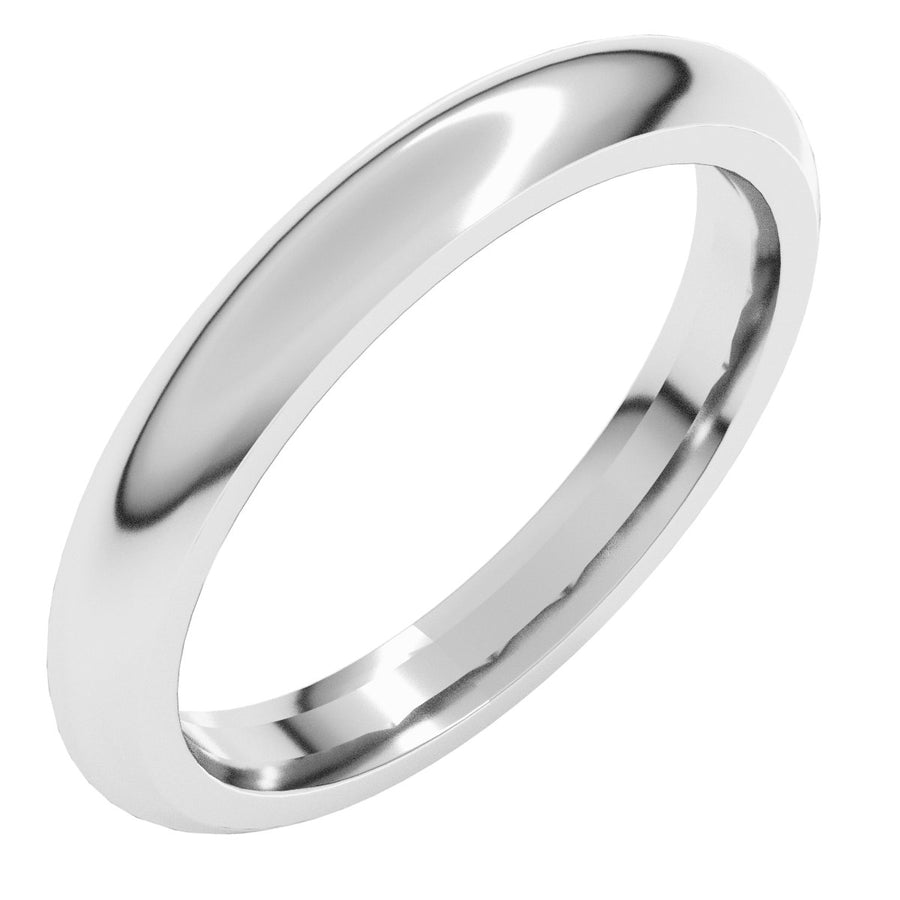3mm 10K White Gold Comfort-Fit Band