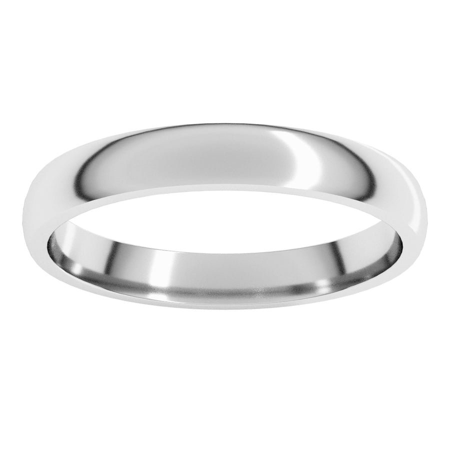 3mm 10K White Gold Comfort-Fit Band