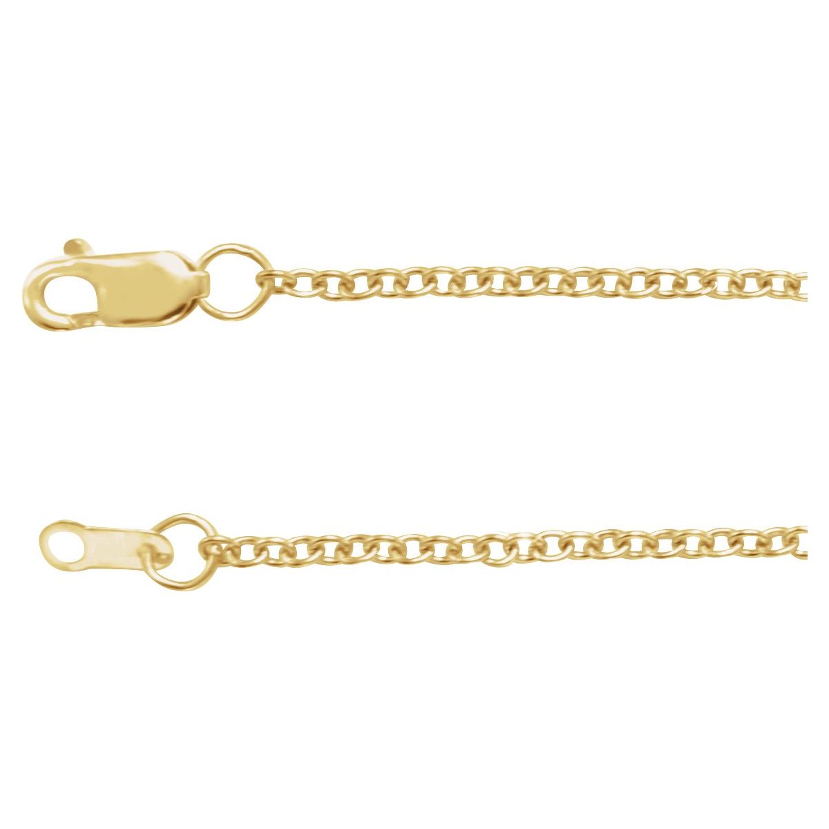 1.5mm Cable Chain Yellow Gold