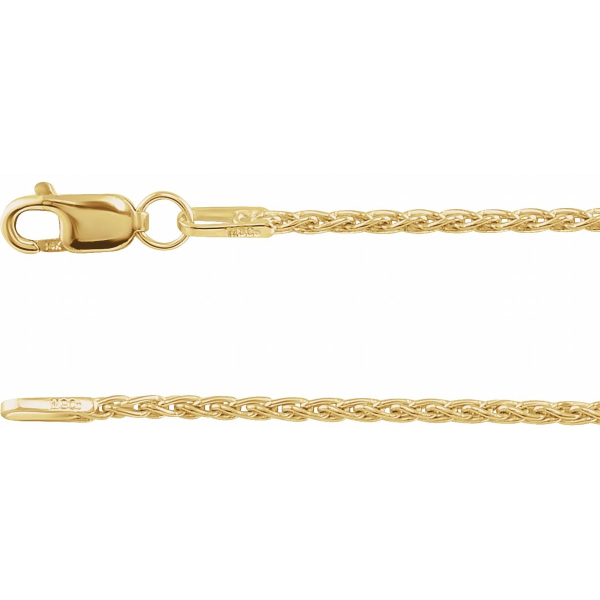 1.25mm Wheat Chain Yellow Gold