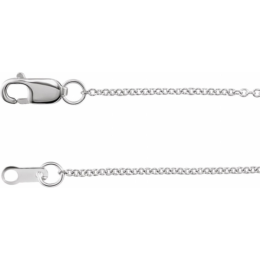 1mm Cable Chain White Gold