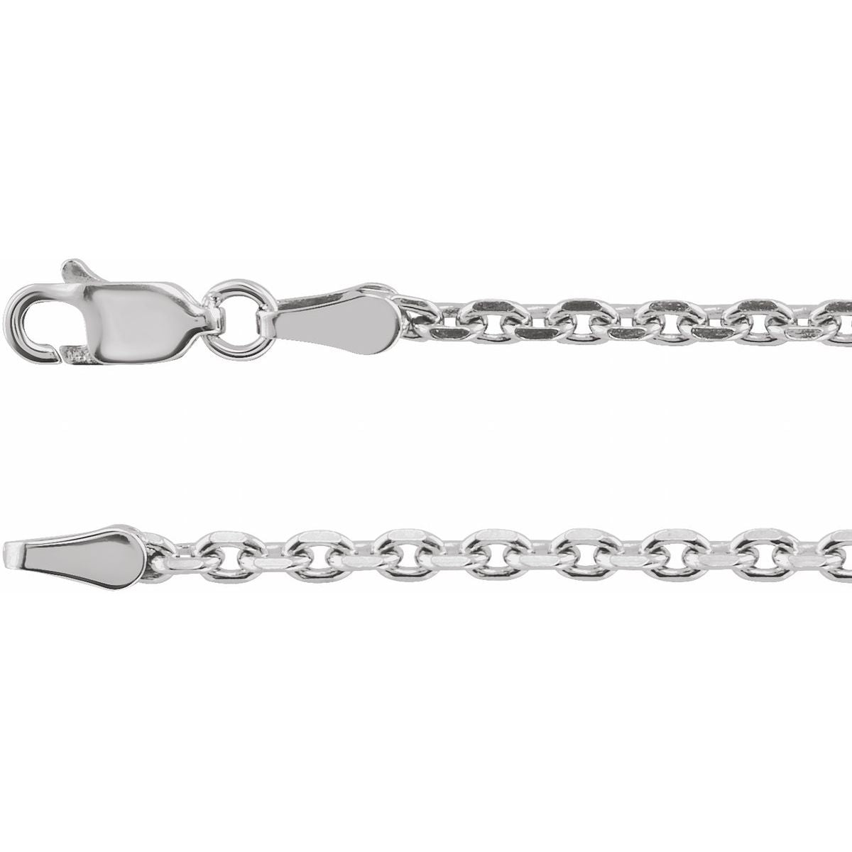2.5mm Cable Chain White Gold