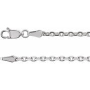 2.5mm Cable Chain White Gold
