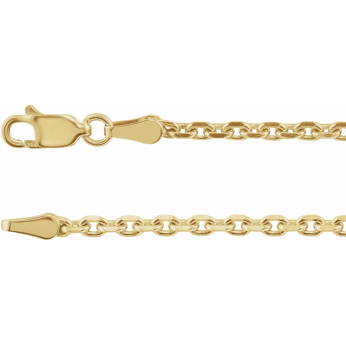 2.5mm Cable Chain Yellow Gold