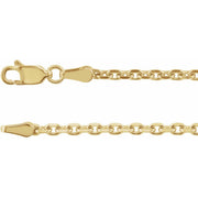 2.5mm Cable Chain Yellow Gold