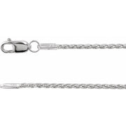 1.25mm Wheat Chain White Gold