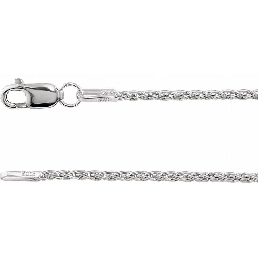 1.25mm Wheat Chain White Gold