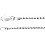 1.25mm Wheat Chain White Gold