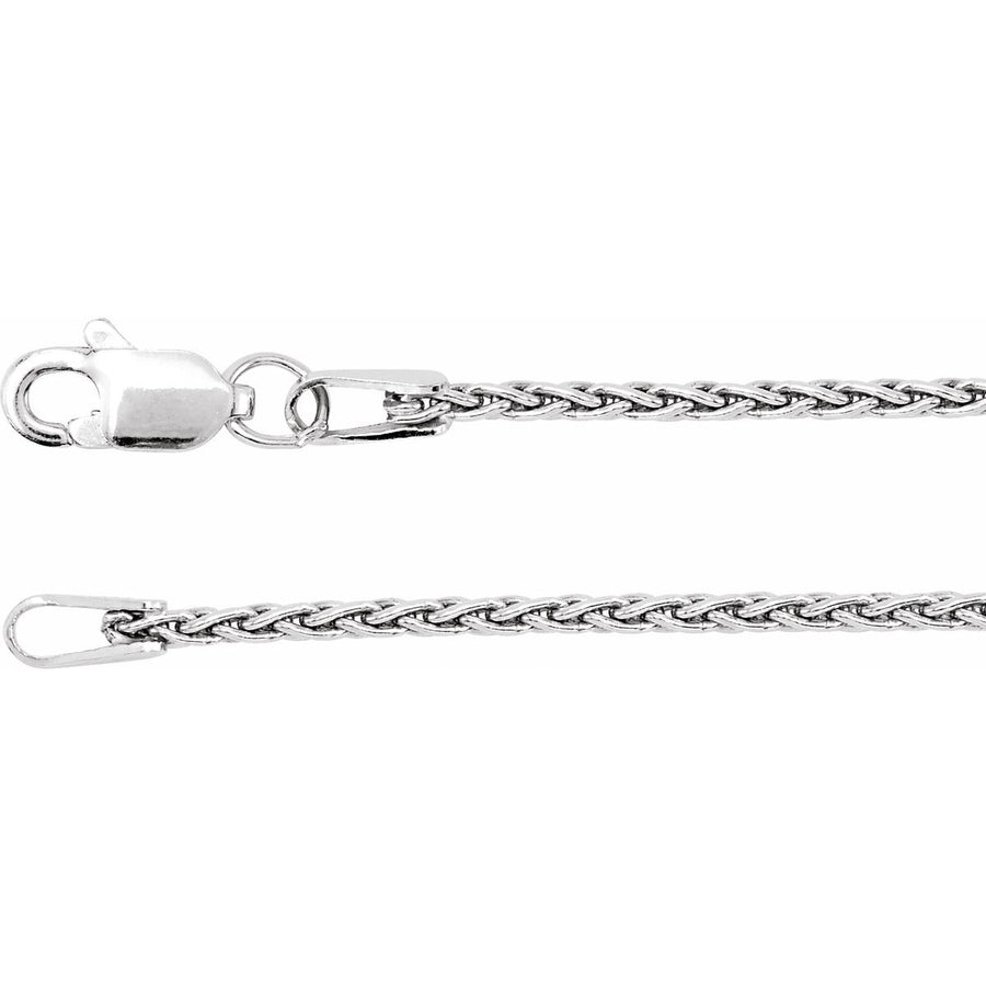 1.25mm Wheat Chain White Gold