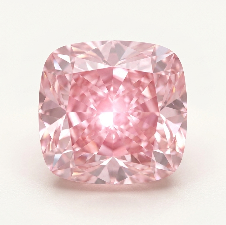 Pink Cushion on light ivory background